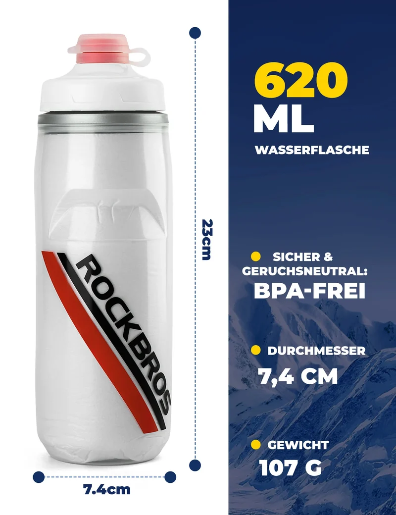 Trinkflasche Fahrrad 620 ml 5 H Kühlenhalten