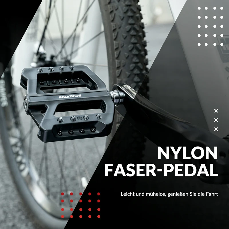 ROCKBROS Fahrradpedale 9/16 Zoll, Mountainbike Pedale aus Nylonfaser