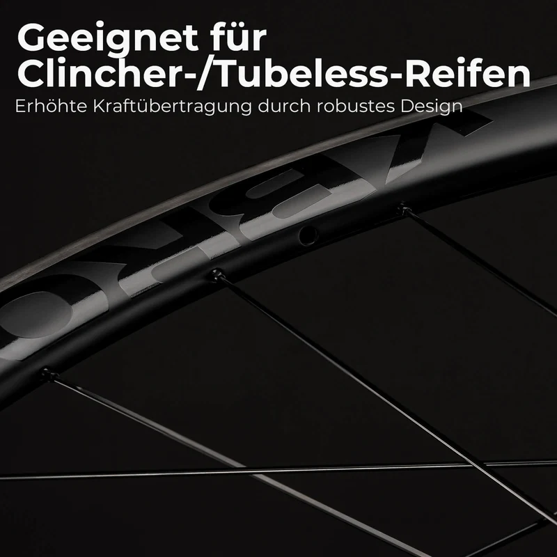 ROCKBROS 700C Carbon Laufradsatz 38mm Felgenbremse Steckachse Laufrad Set für Rennrad