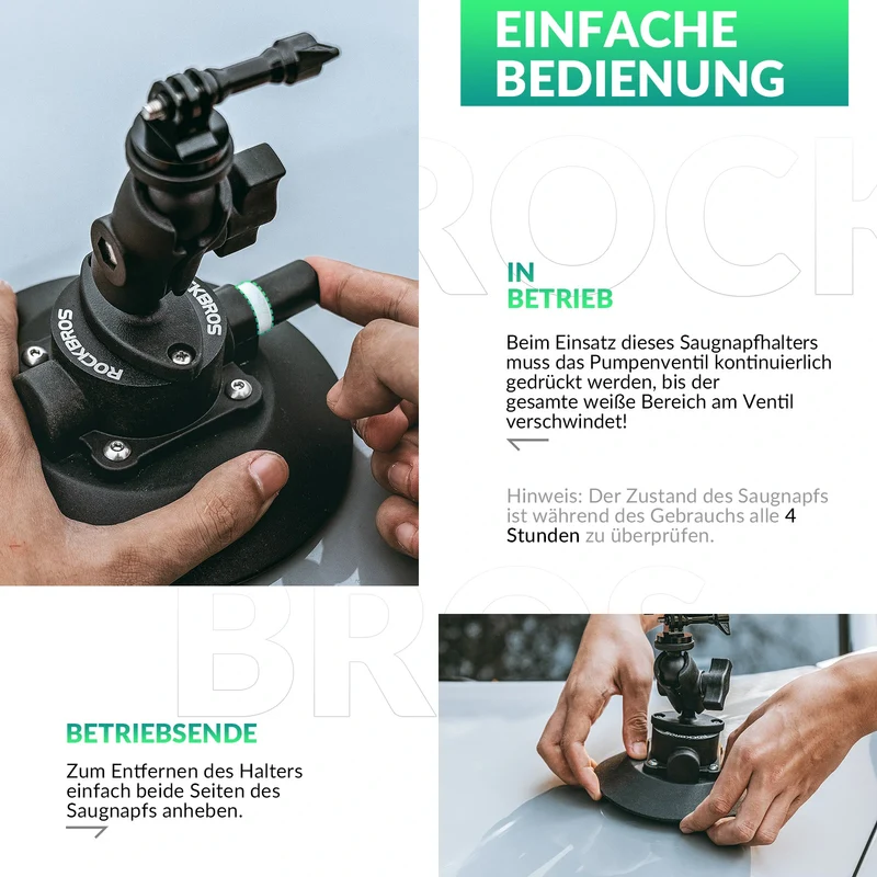 Action-Kamera Saugnapfhalterung Auto Saugnapfhalter mit Pumpe und Magic Arm Autohalterung