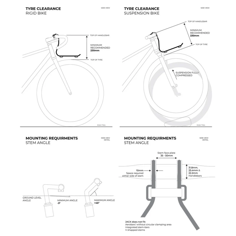 Porte bagage velo avant avant Jack the bike rack