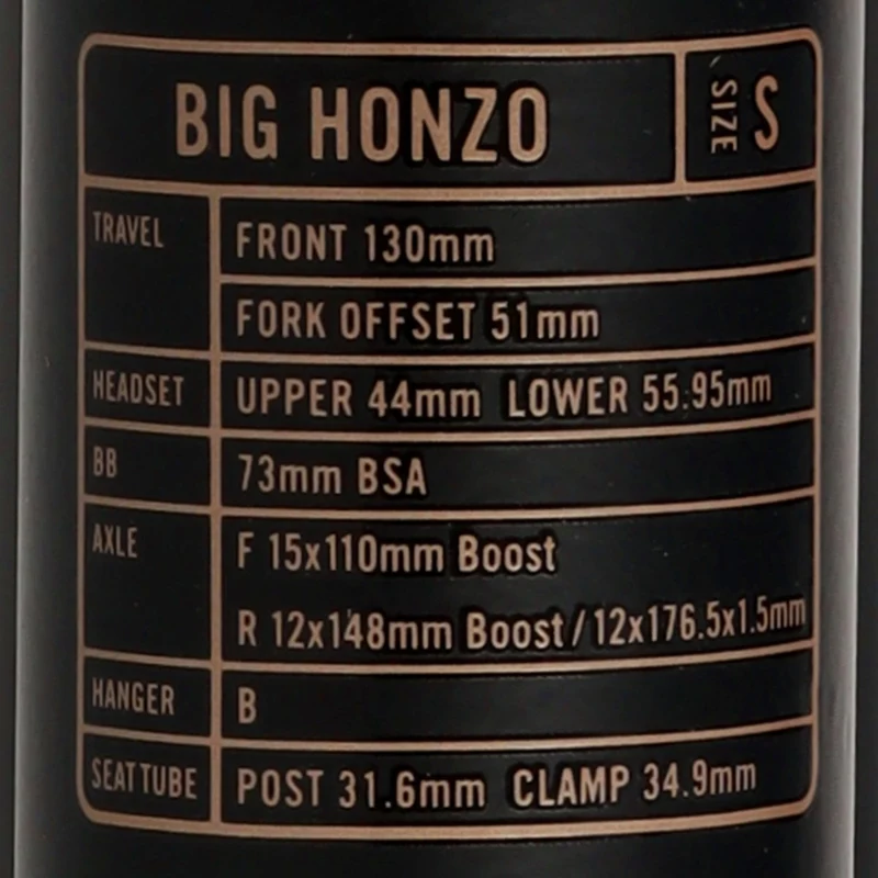 Kona Big Honzo Rahmen 27.5" | Modell 2022 | Alu Trail Hardtail | Schwarz
