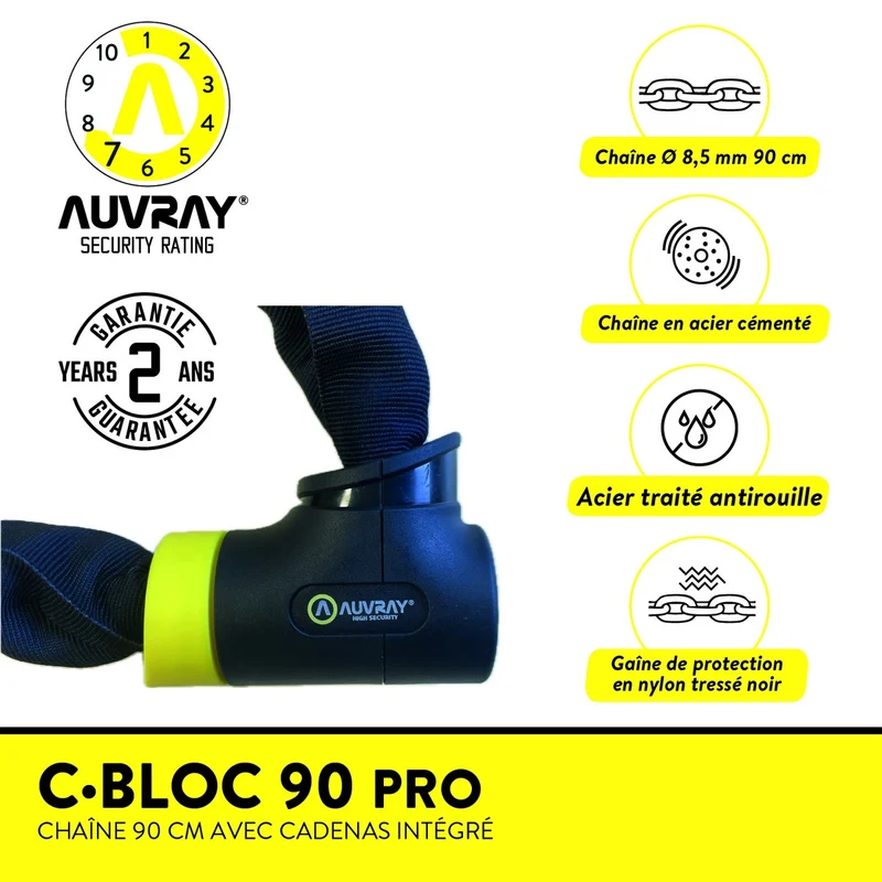 Chaine antivol vélo Auvray C-Bloc Pro 90 cm