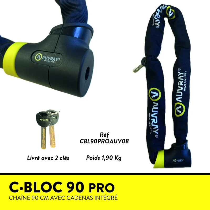 Chaine antivol vélo Auvray C-Bloc Pro 90 cm