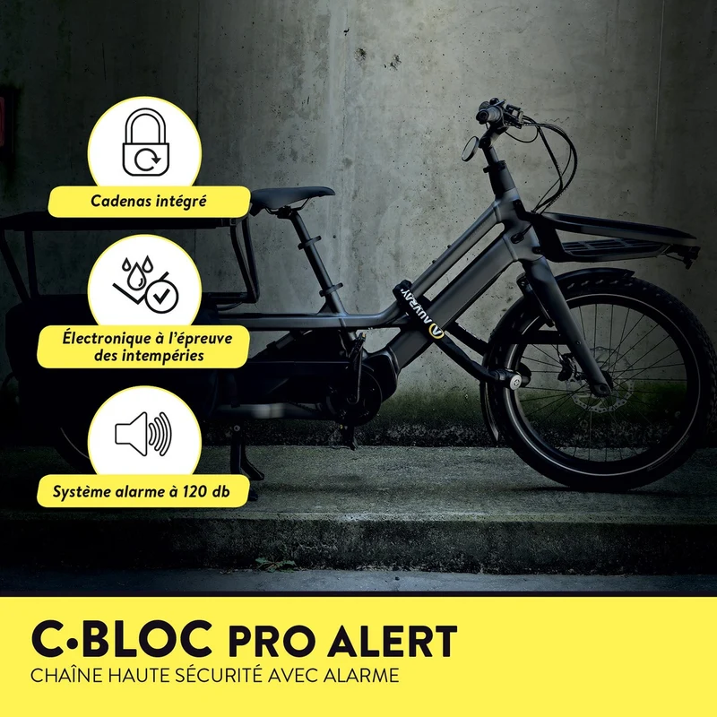 Chaine Alarme antivol vélo Auvray C-Bloc Pro Alert