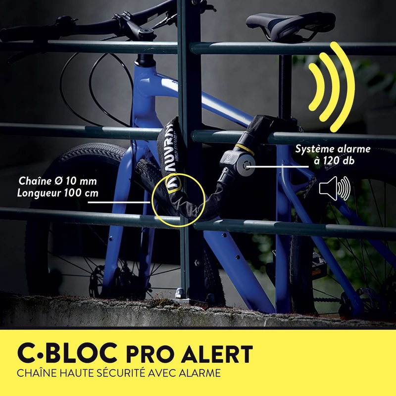 Chaine Alarme antivol vélo Auvray C-Bloc Pro Alert