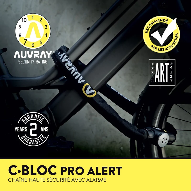Chaine Alarme antivol vélo Auvray C-Bloc Pro Alert