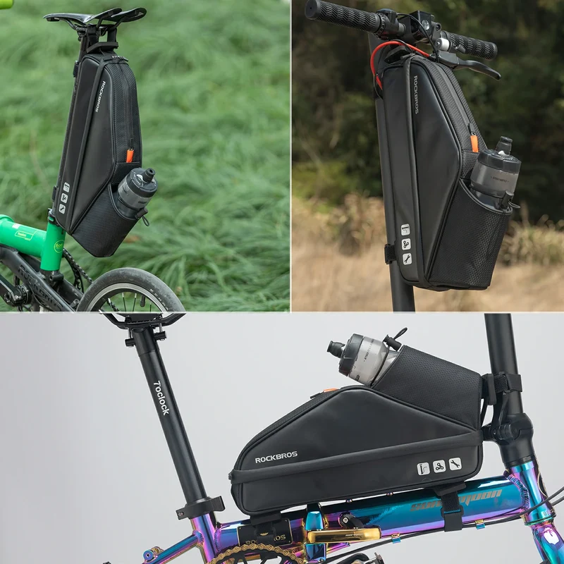 Fahrradtasche Wasserdicht Rahmentasche Dreieckstasche mit Wasserflaschentasche ca. 3L