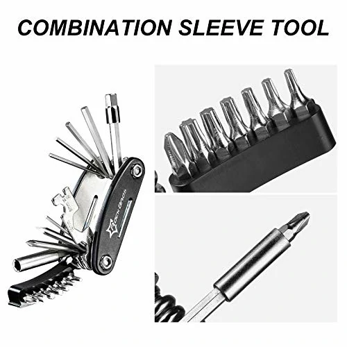 Fahrrad Multitools 16-in-1 Fahrrad Reparatur Werkzeug Set Multifunktionswerkzeug– Bitsatz-Variante