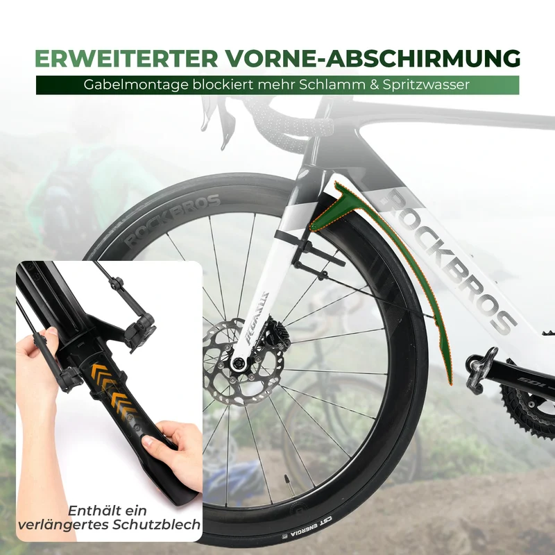 Universal Fahrrad Schutzblech Set - Schnellmontage mit Kabelbindern Verstellbar & Wasserdicht