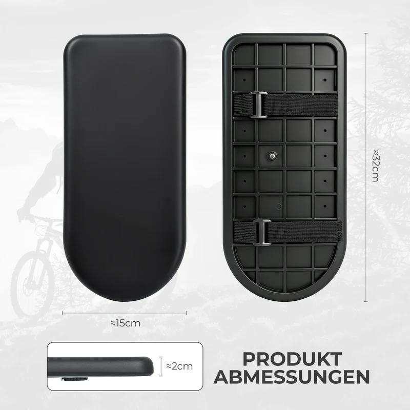 Fahrrad Gepäckträger Sitzkissen - Universal, Wasserdicht & Ohne Werkzeug Montierba mit Verstellbarem Zugband