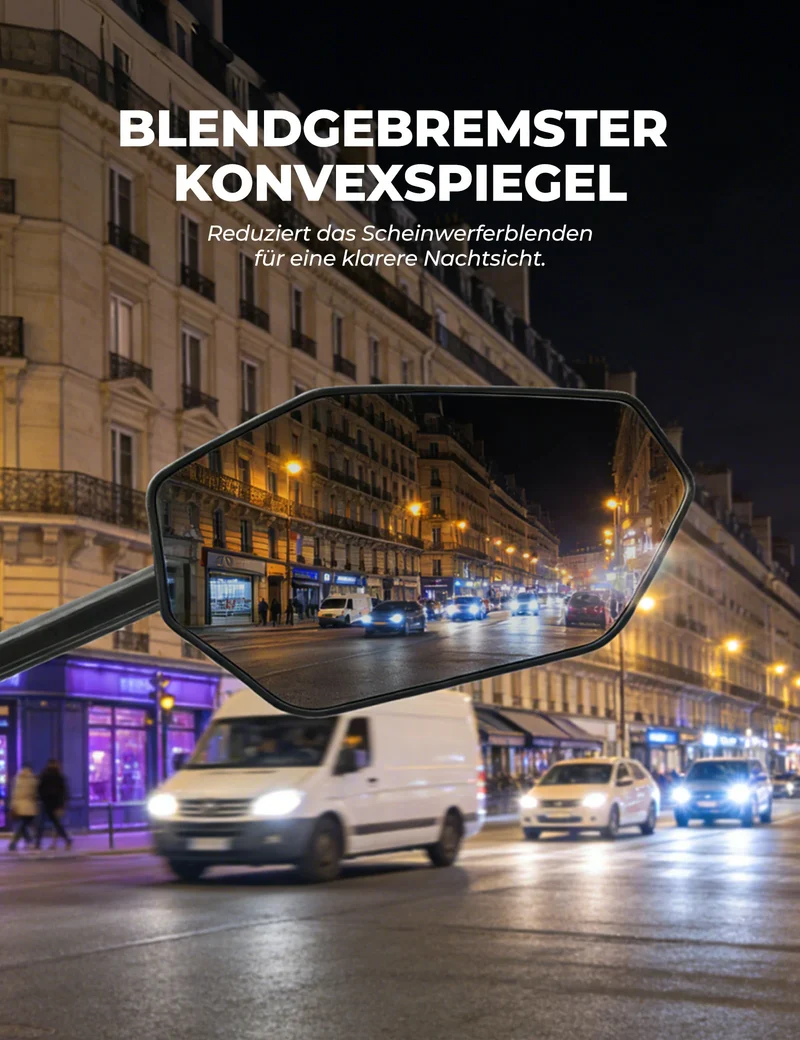 Fahrradspiegel, 360° Verstellbar Blendfrei, Konvexer Rückspiegel mit HD-Glas Bruchfest