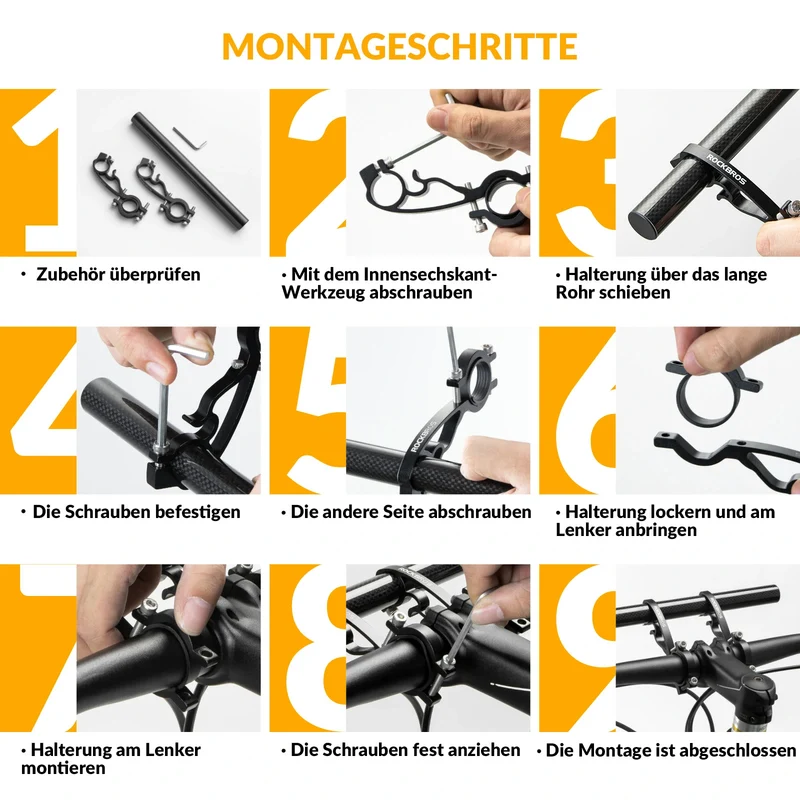 Fahrrad Lenker Erweiterung 25cm, Extender Halterung Lenkerverlängerung für 20-32mm Lenkerdurchmesser