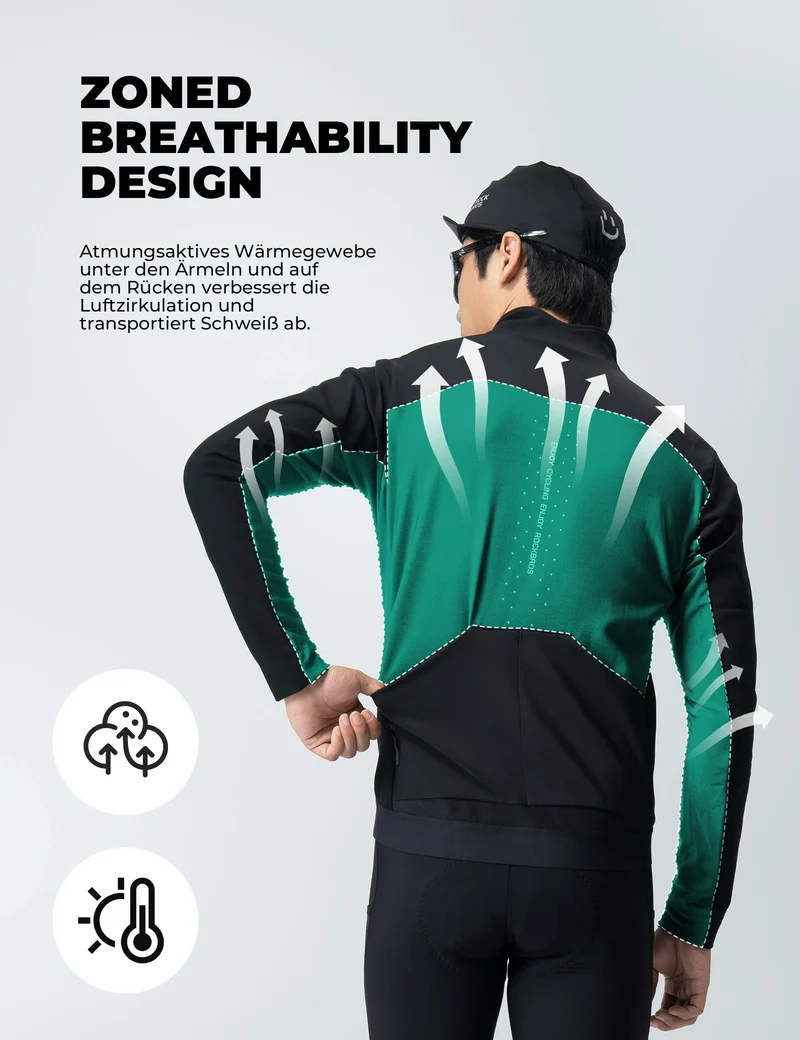 Herren Fahrradjacke mit 3-Schicht-Technologie - Winddicht, Atmungsaktiv, Reflektierend