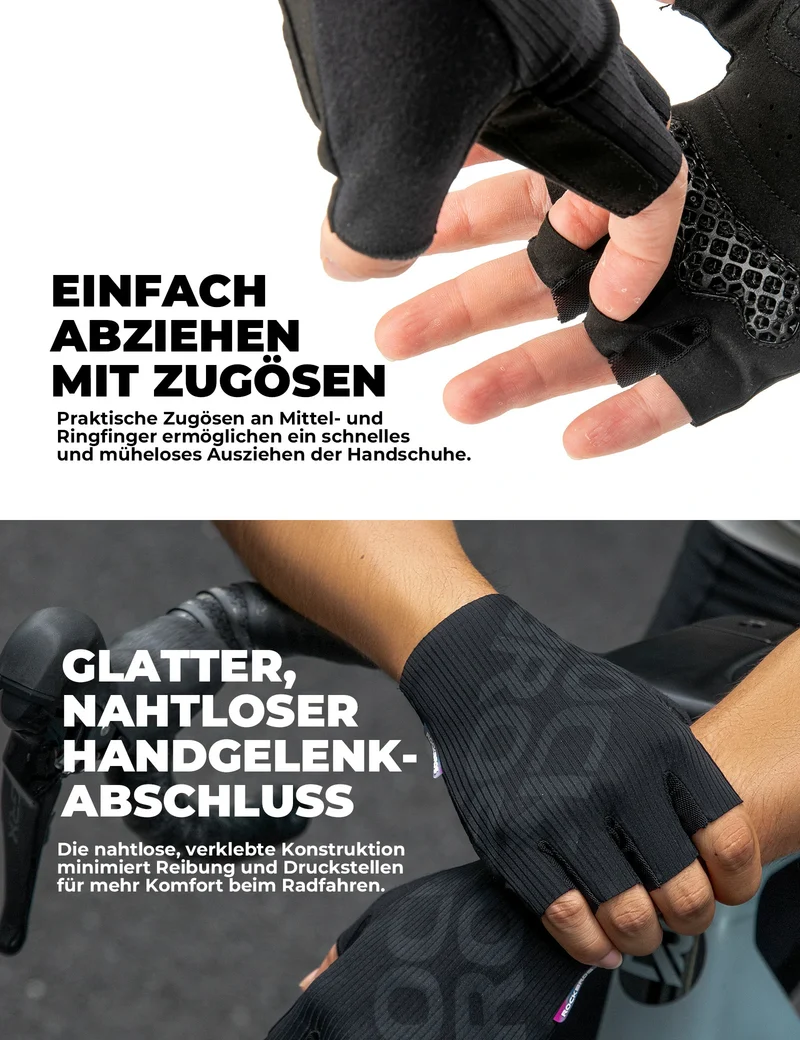 Halbfinger-Fahrradhandschuhe Sommer Elastisch & Atmungsaktiv, Anti-Rutsch- und Dämpfungspolster