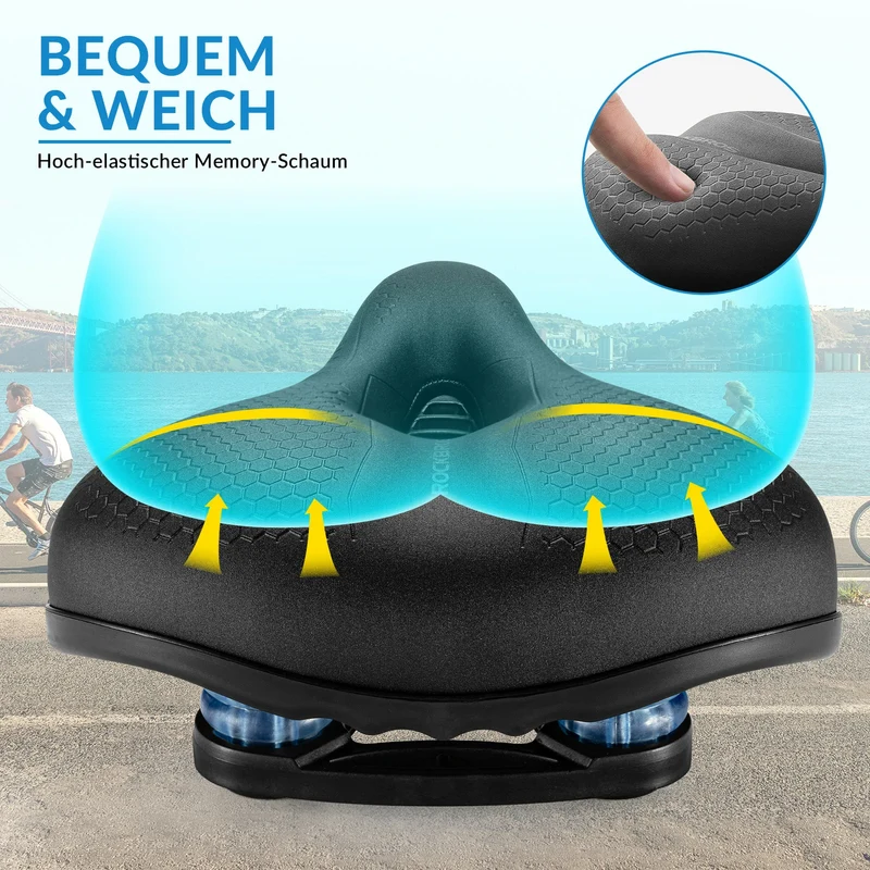 Fahrradsattel Fahrradsitz 5cm Memory Foam Atmungsaktiv Wasserdicht 3 Type