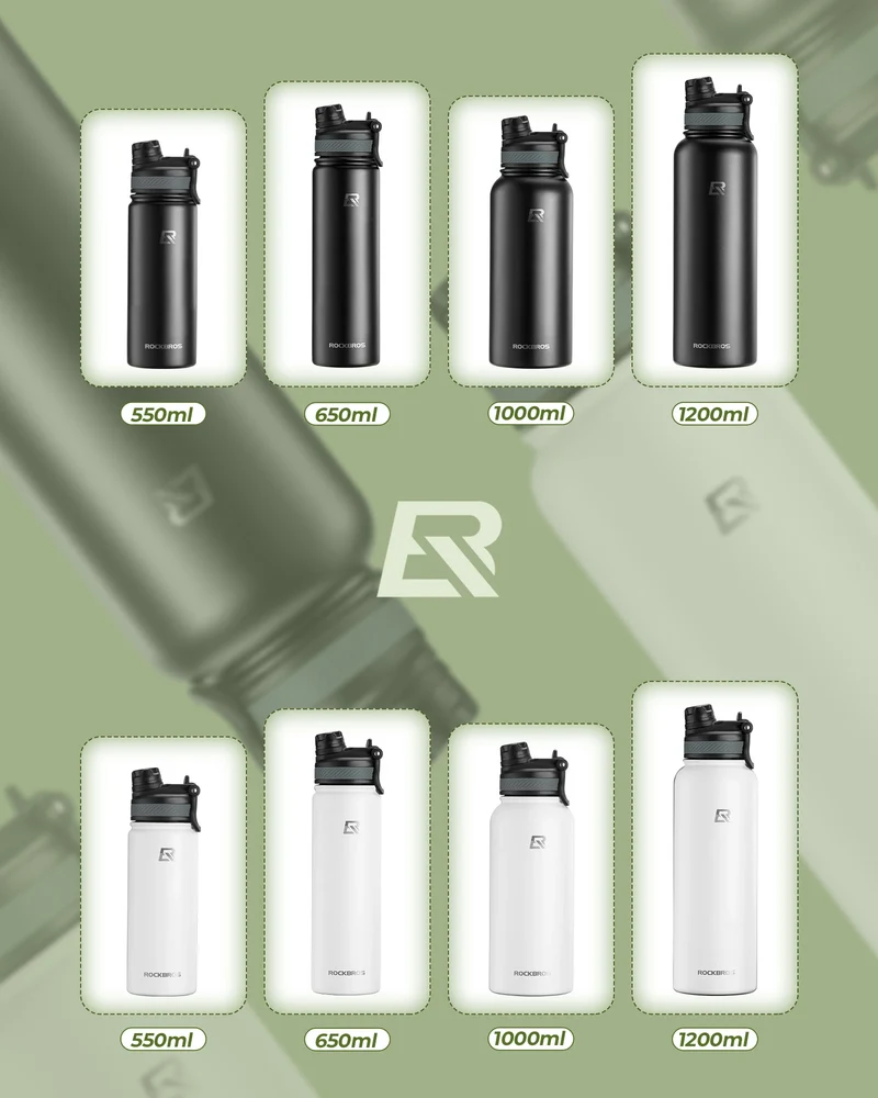Trinkflasche Edelstahl 550ml/650ml/1000ml/1200ml Isolierkanne BPA-Frei Fahrradflasche