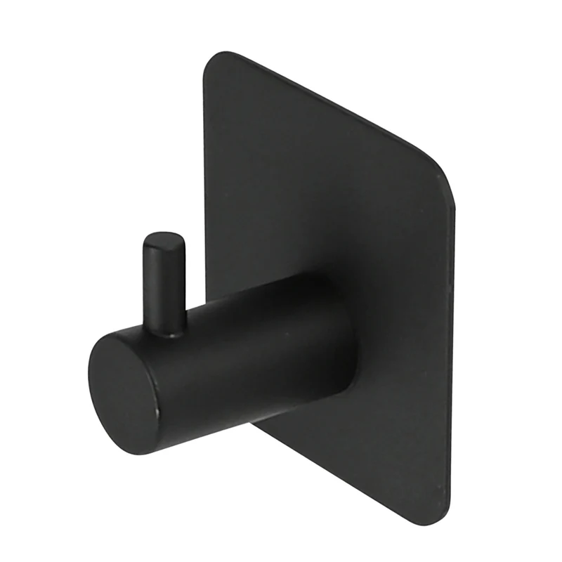 Haken Metall selbstklebend schwarz – Maße 4,5 x 4,5 x 3 cm, Farbe schwarz, 3 cm