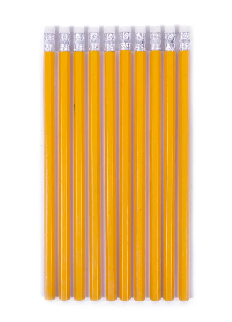 Bleistifte + Radiergummi 10-tlg. – Länge 19 cm, Anzahl 10 Stück, 19 cm