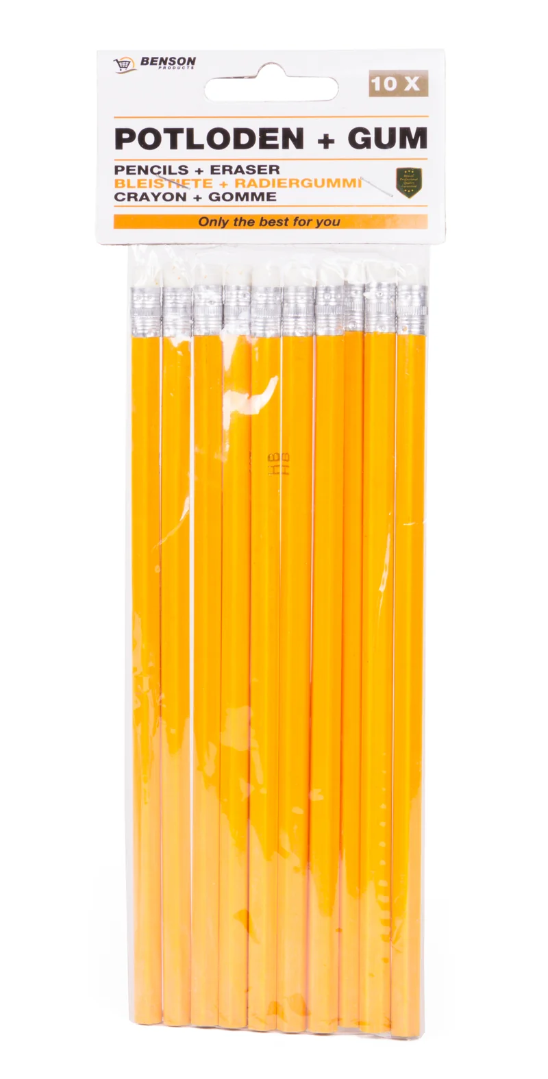 Bleistifte + Radiergummi 10-tlg. – Länge 19 cm, Anzahl 10 Stück, 19 cm