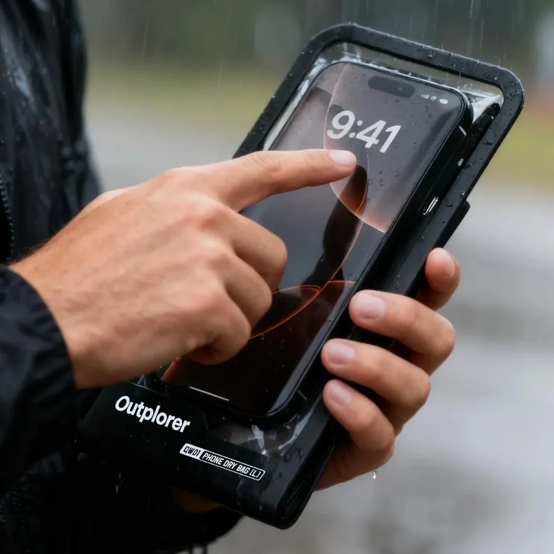 Pochette vélo étanche pour téléphone Outplorer à fixation magnétique