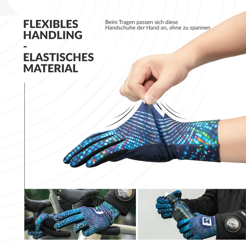 Fahrradhandschuhe Herbst und Winter Vollfinger-Handschuhe Elastische Anti-Rutsch