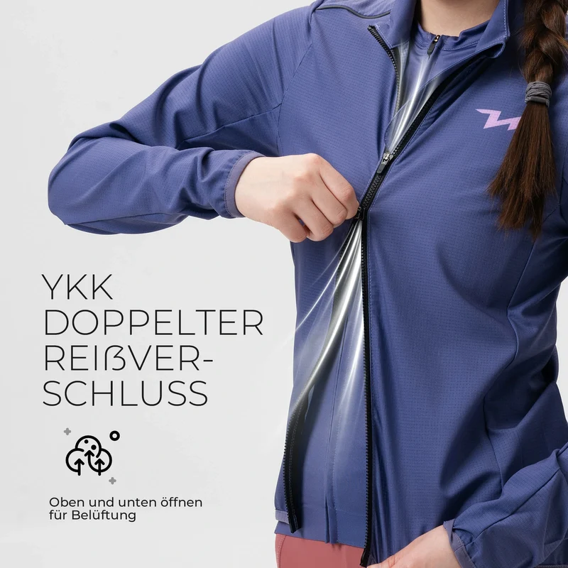 TVI Fahrradjacke Damen Atmungsaktiv Leicht, Windbreaker Frauen Radjacke