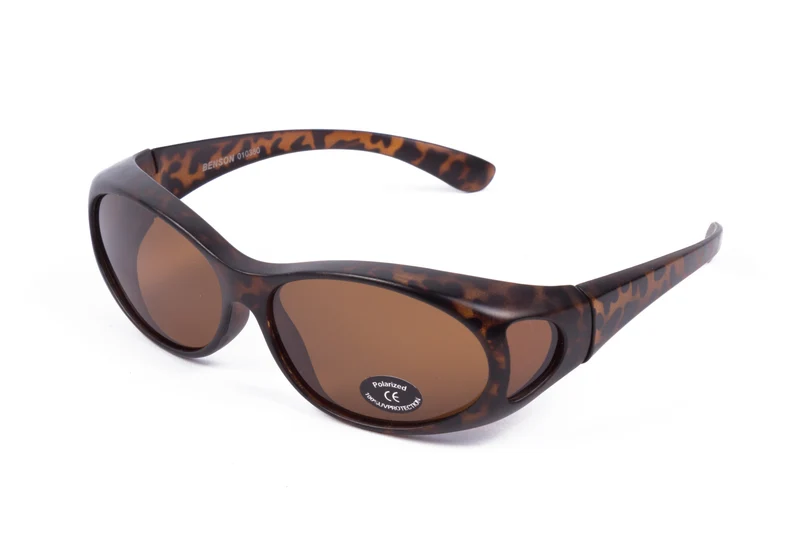 Überziehsonnenbrille demi braun – Glasgröße Höhe 37 mm x Breite 57 mm, 150 mm, 37 mm