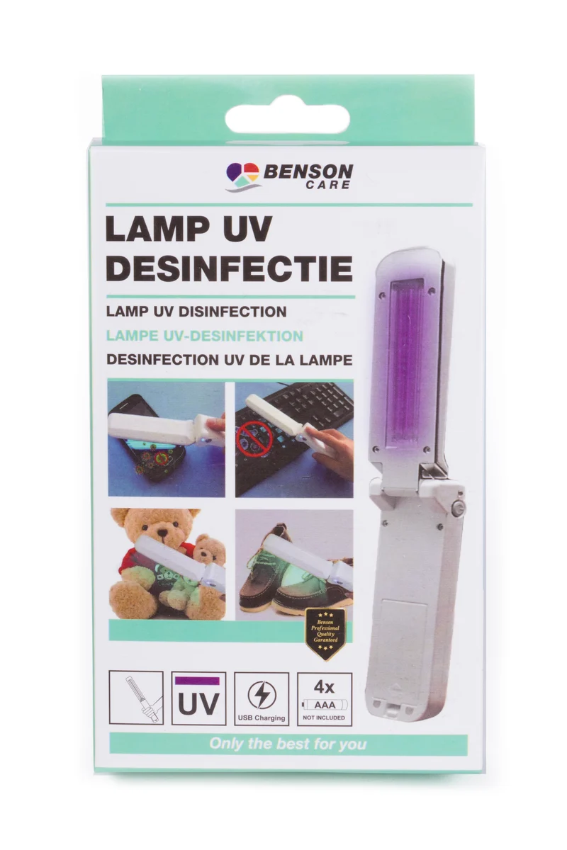 UVC-Desinfektionslampe – Lampenlebensdauer 20.000 Stunden, Abmessungen eingeklappt 125 x 35 x 25 mm