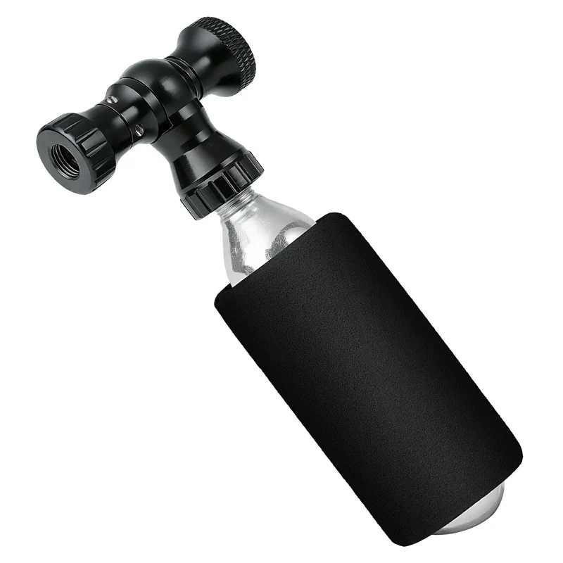 Mini Fahrradpumpe mit CO₂-Adapter - Tragbar, Presta & Schrader Kompatibel, bis 80 PSI