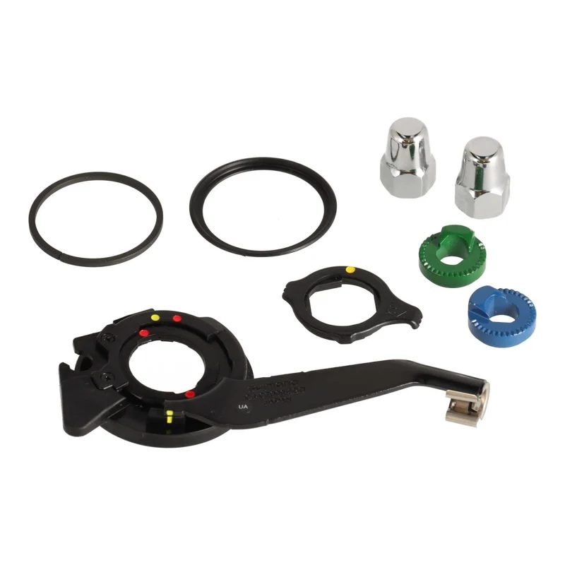 Shimano NEXUS SM-C7000 Zubehör-Set | CJ-C7000 | für vertikales Ausfallende | inkl. Sicherungsscheiben 8R / 8L (blau / grün)