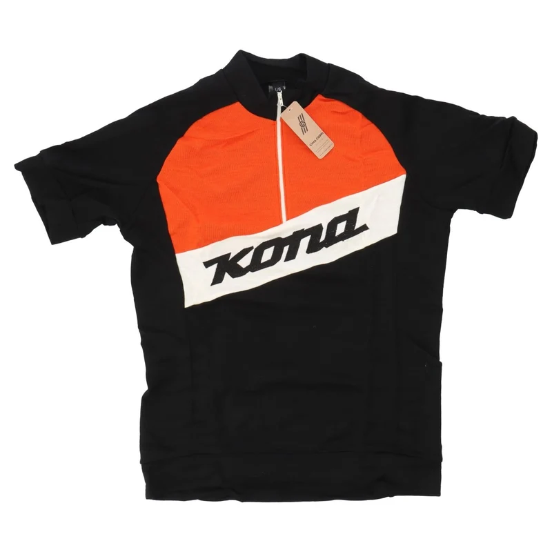 Kona Wool | Jersey kurzarm Men | schwarz-orange-weiß | Größe L