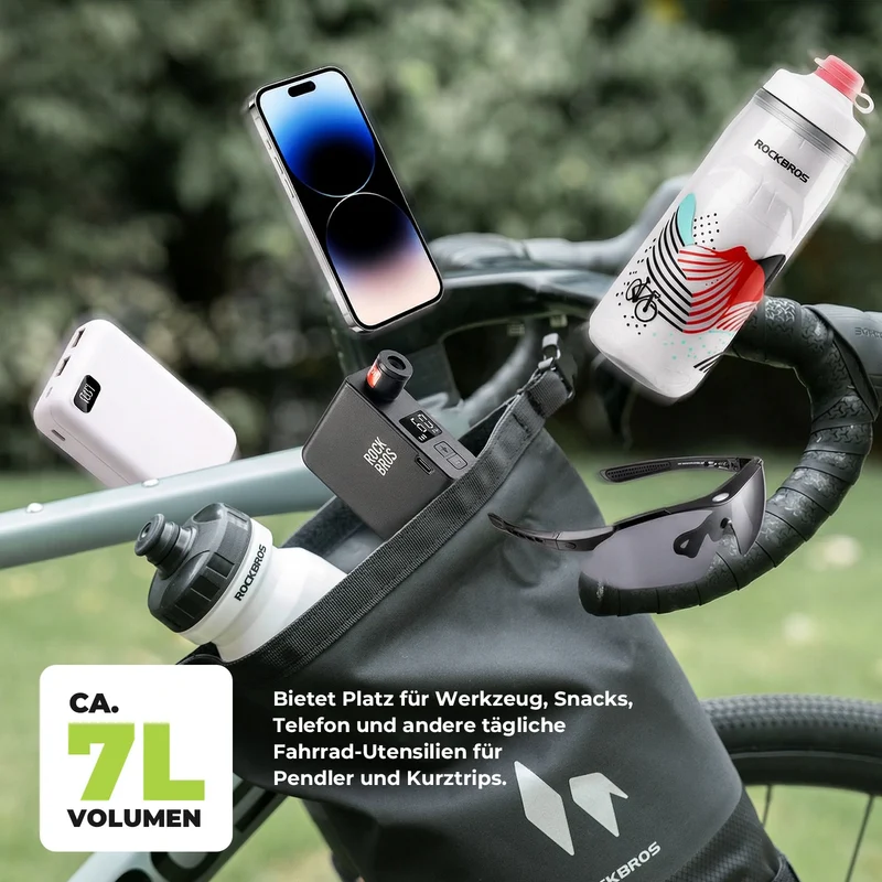 100% Wasserdichtes Gepäckträgertasche Gepäckträger für Vordergabel 7L AS-156 RideMate