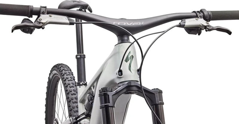Specialized S-Works Turbo Levo R 900 Wh E-Bike Fully 29" Gloss Dolomite/Viavi Silver Green Pearl / Oak Green Metallic