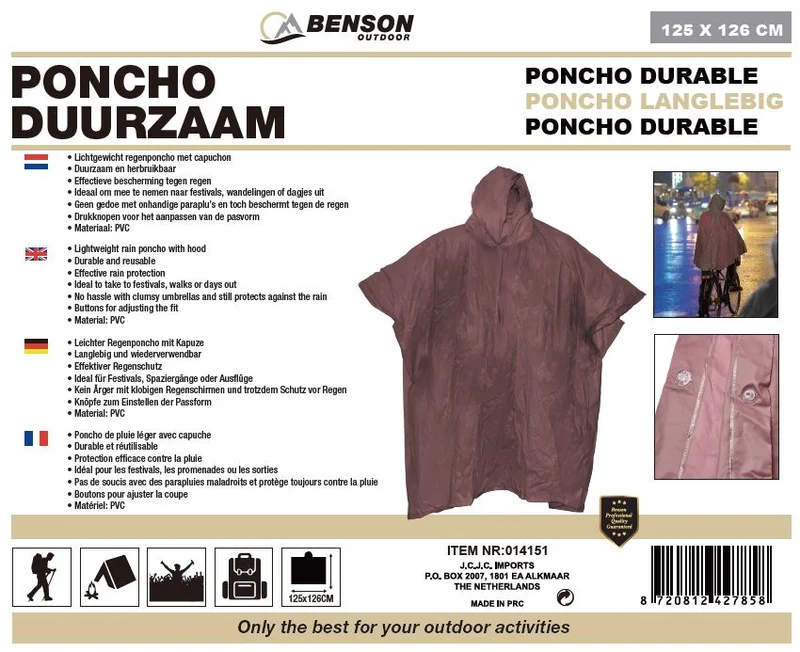 Poncho nachhaltig braun – Material PVC, leicht