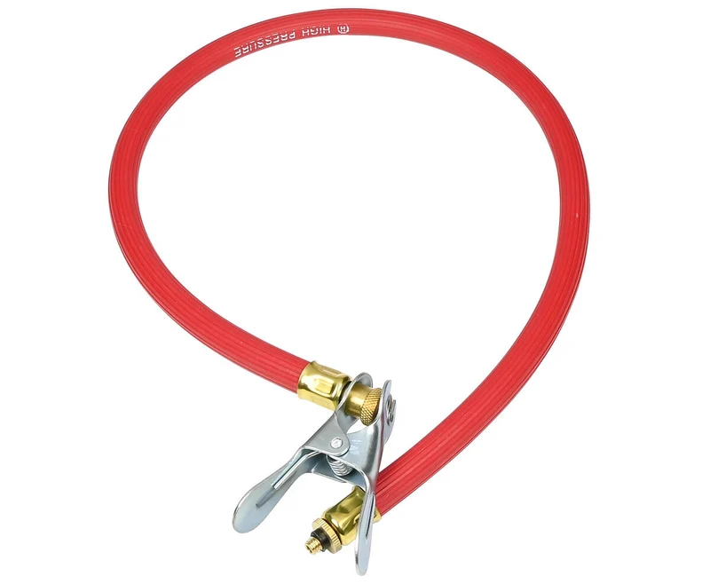 Fahrradpumpenschlauch 160 PSI Rot, 60 cm, Presta/Schrader, für Rennrad/MTB.