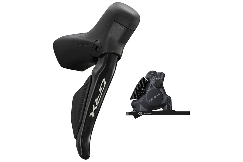 Shimano GRX ST-RX715/BR-RX410 Bled Hydraulic Di2 STI Set, Flat Mount Calliper, RH Front