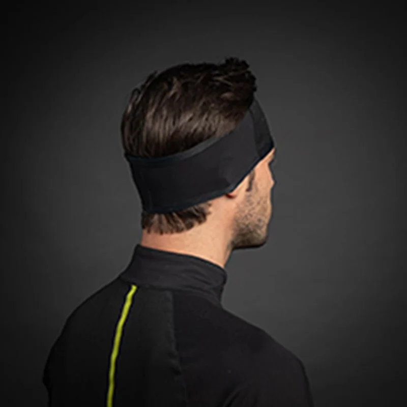 CHIBA Windstopper Stirnband - S/M, schwarz, atmungsaktiv, winddicht, reflektierend