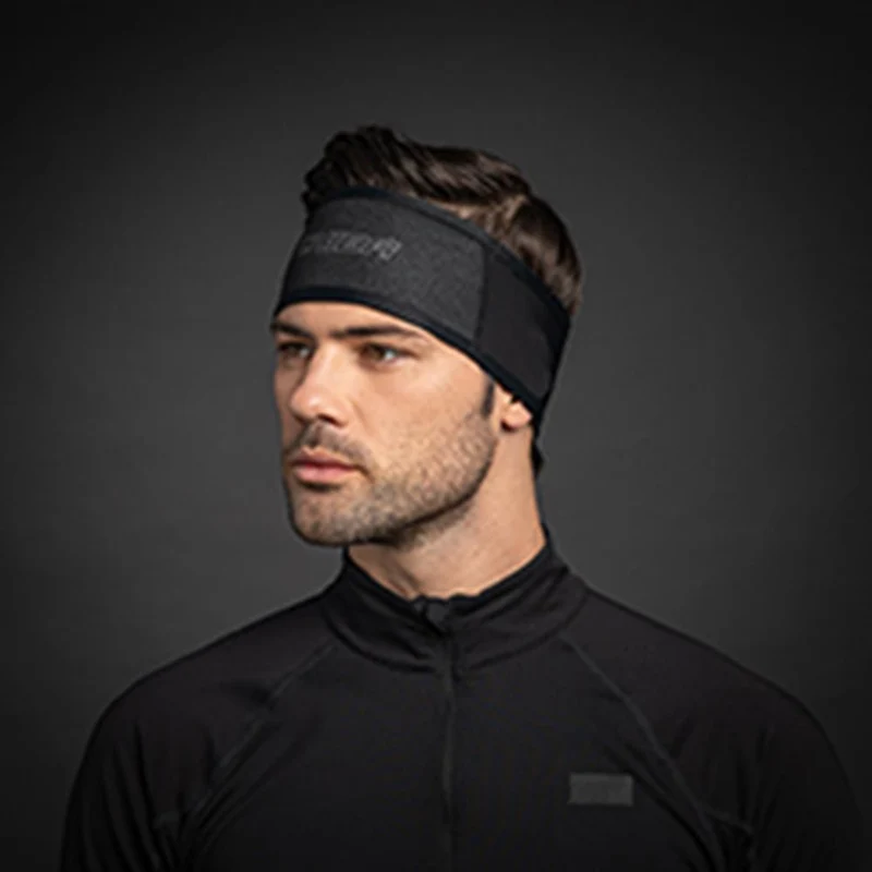 CHIBA Windstopper Stirnband - L/XL, schwarz, Thermofleece, winddicht, reflektierendes Logo