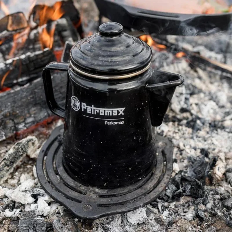Petromax Perkomax Perkolator PER-9-S 1,3L Schwarz  Kaffeebereiter für 9 Tassen, emaillierter Stahl, geeignet für alle Herdarten & Lagerfeuer  Perfekter Outdoor-Kaffeegenuss