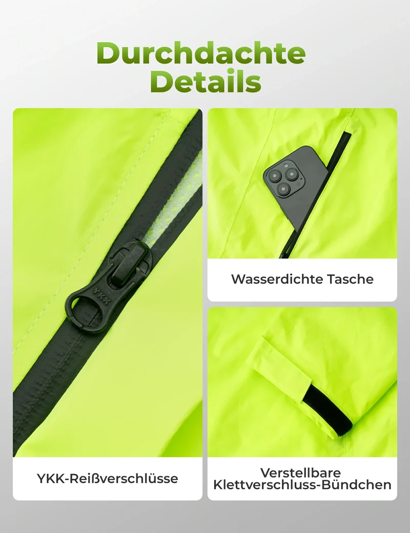 ROCKBROS Fahrradjacke Herren Wasserdicht Atmungsaktiv
