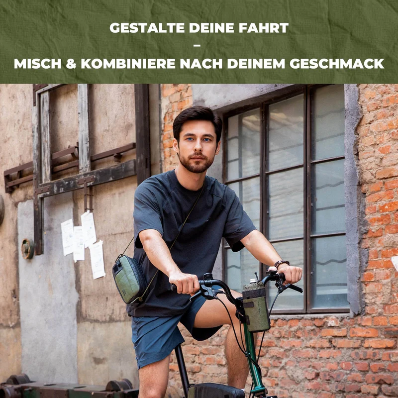 Bikepacking Feedbag Lenkertasche 0,7 L Schwarz-Grün