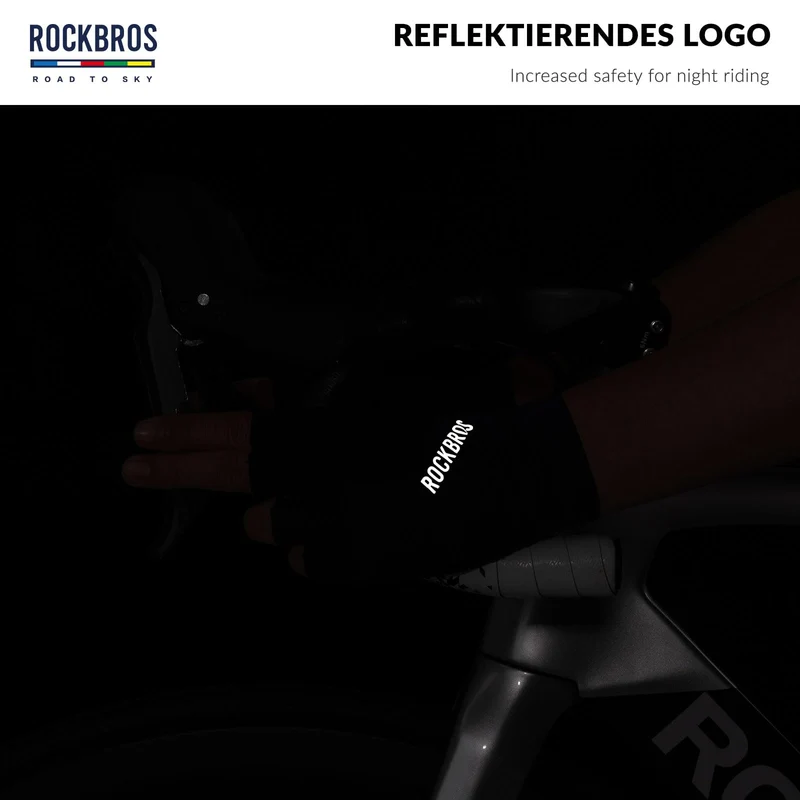 Road To Sky Halbfinger Fahrradhandschuhe Atmungsaktive Reflektierende