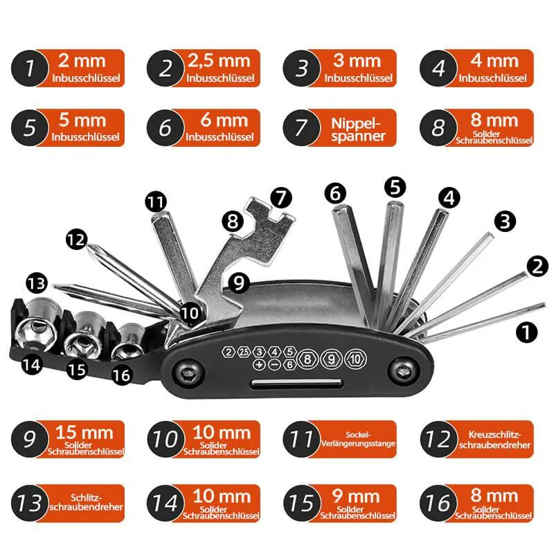 Werkzeug-Set: Elektrische Luftpumpe + Multitool