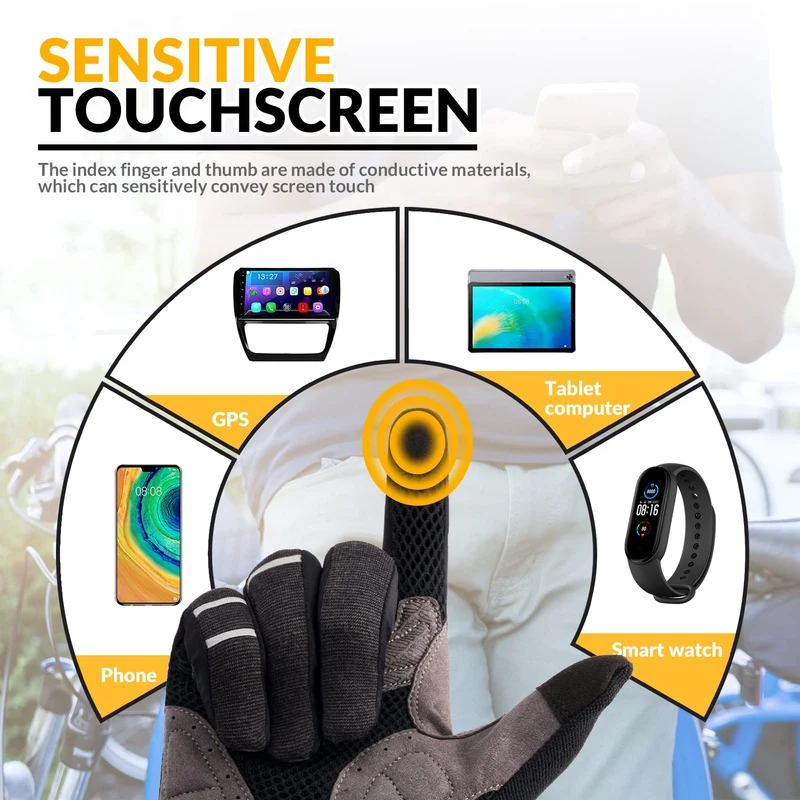Fahrradhandschuhe Herren Damen Radsporthandschuhe Winddichte Touchscreen