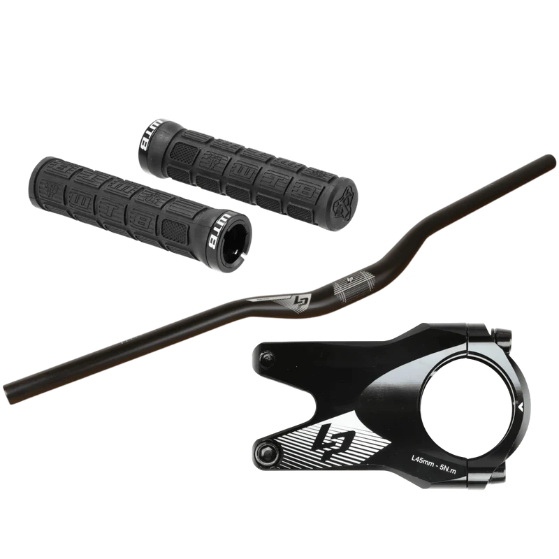 Lapierre / WTB Cockpit-Set MTB | Lenker 780 mm | Vorbau 45 mm | Ø 31.8 mm | WTB Wafel Lock-On Griffe | schwarz