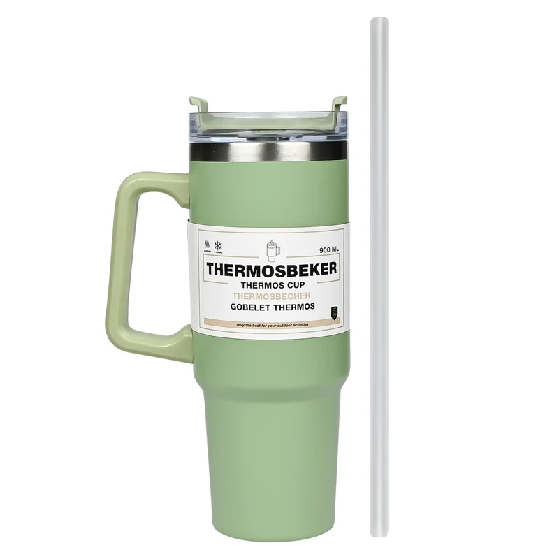 Thermo-Becher 900 ml grün – Höhe 24,5 cm, Durchmesser ø 8,9 - 7,2 cm, Inhalt 900 ml