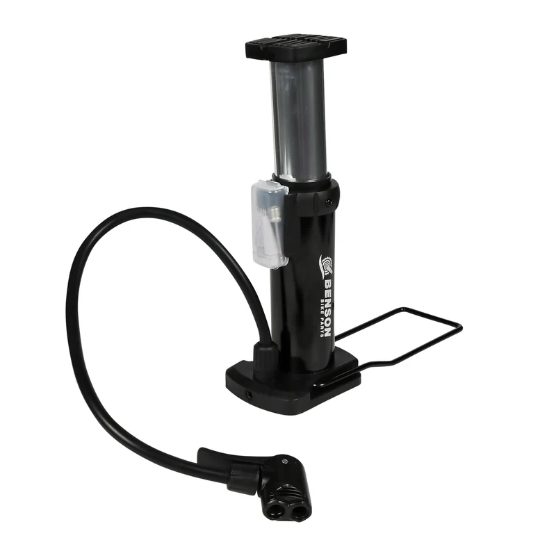 Fußpumpe – Schlauchlänge ca. 40 cm, Druck max. 6 bar / 85 PSI, Gewicht ca. 310 g