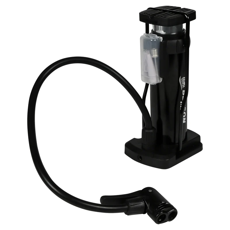 Fußpumpe – Schlauchlänge ca. 40 cm, Druck max. 6 bar / 85 PSI, Gewicht ca. 310 g