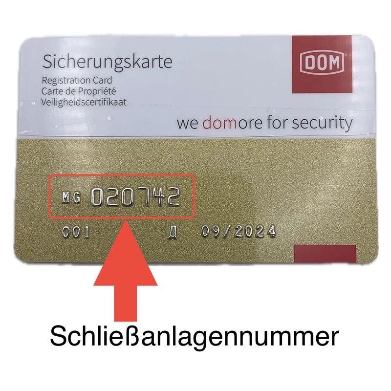 DOM Nachschlüssel alle Systeme